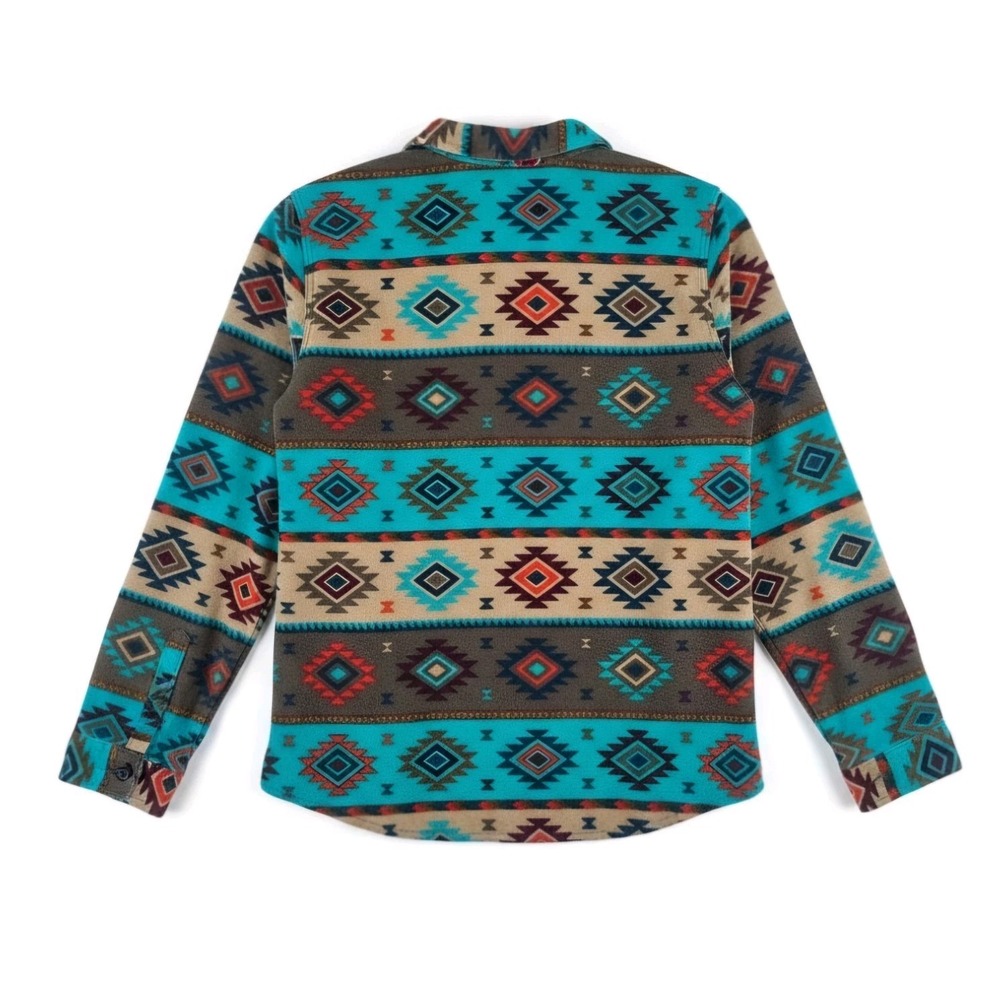 Legendary Whitetails Shirt Womens XL Flannel Fleece Shacket Aztec Turquoise - Picture 6 of 7